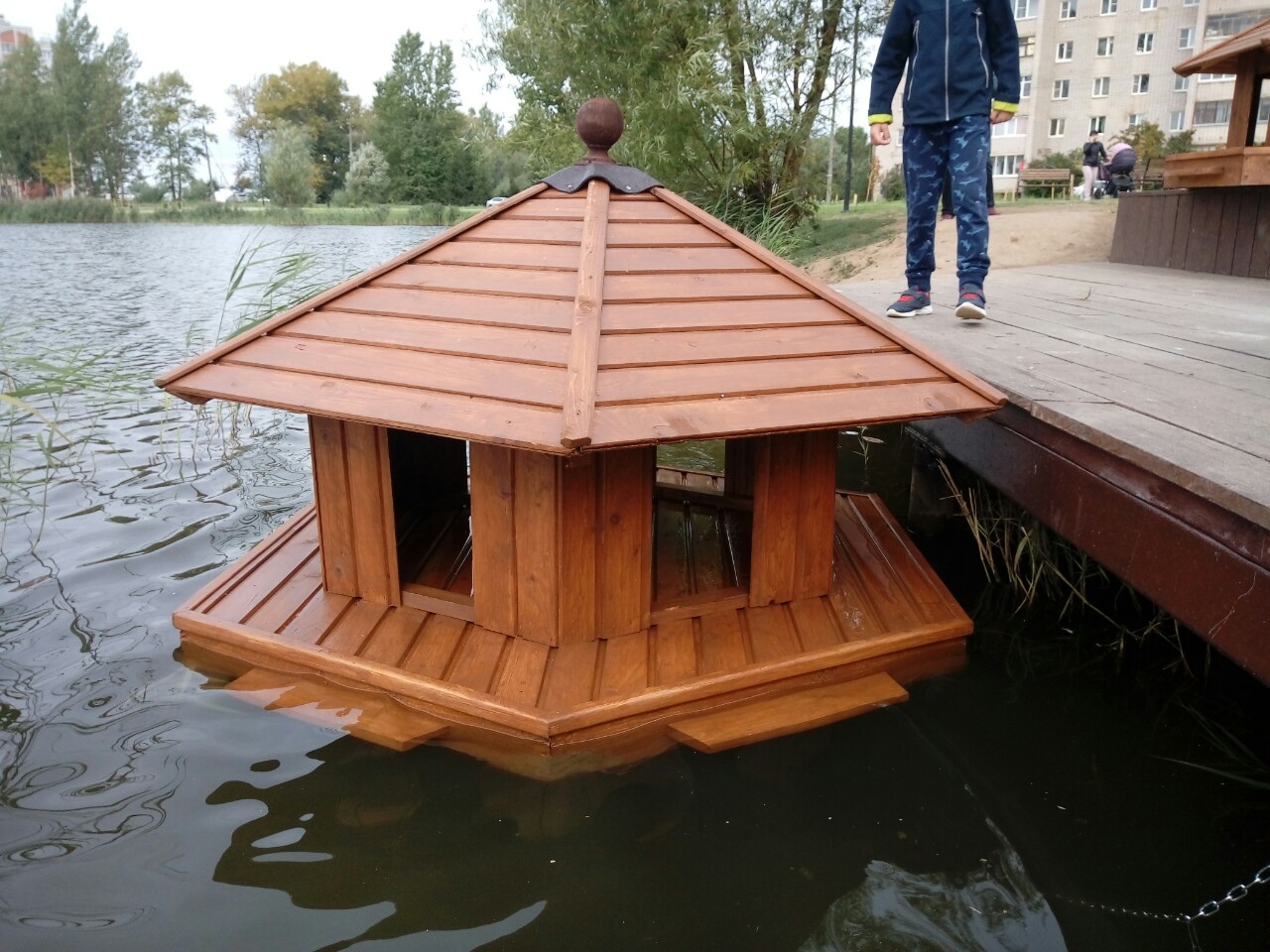 домик +для диких уток +на воде - Домики и вольеры для питомца.